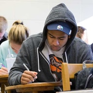 College guy studying